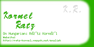 kornel ratz business card